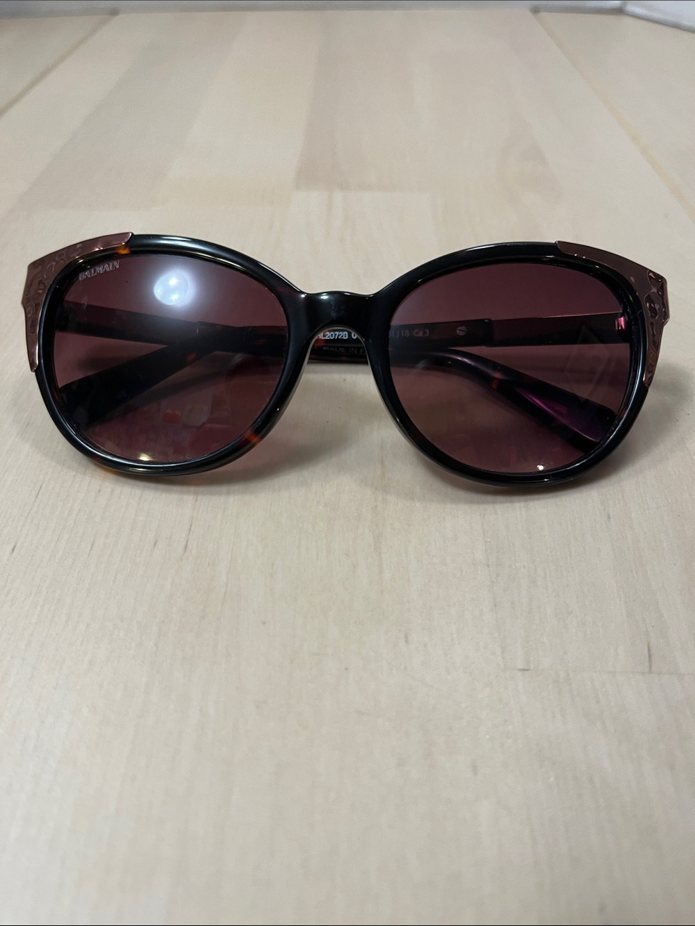 Balmain Dark Tortoise Shell w/ Copper Trim BL2072B Women’s Cat Eye Sunglasses - Picture 16 of 16